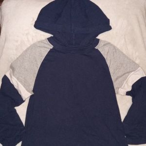Boys, long sleeve hooded tee, size 5/6, Children's Place, blue
